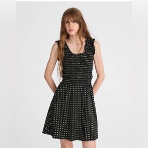 Madewell Ruffled Scoopneck Mini Dress in Dot – Size 4